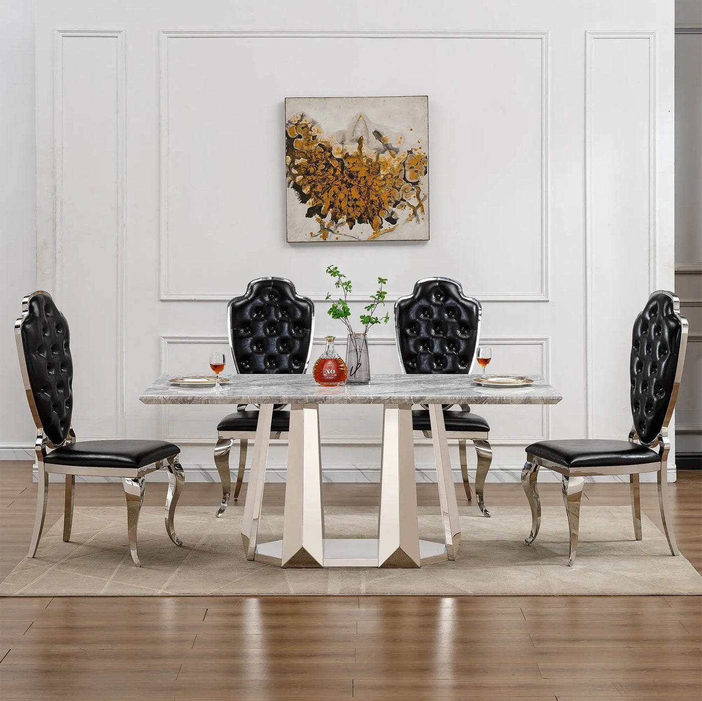 Marble Dining Table for 6 People by HouseOfZazla
