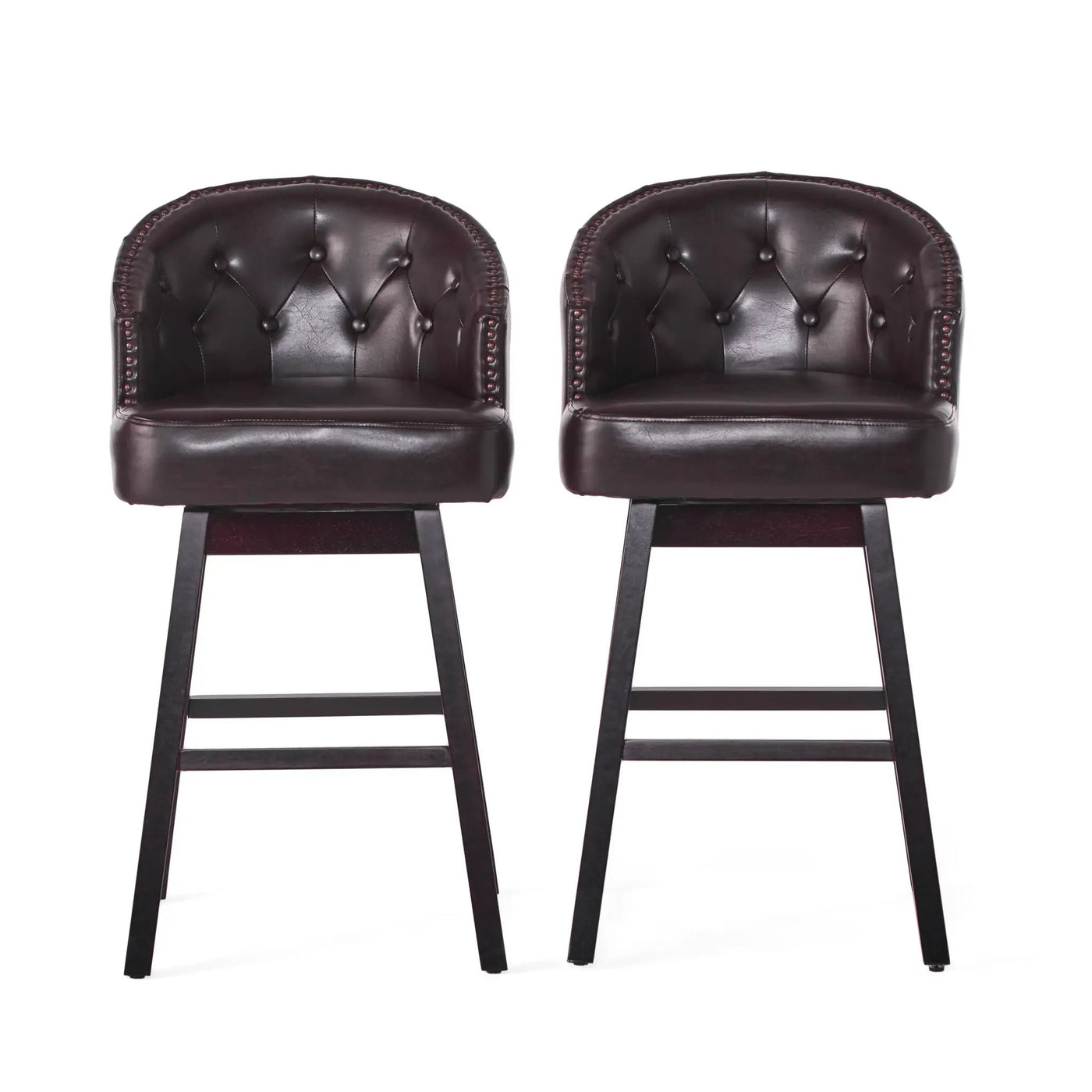 360 Degree Swivel Bar Stool With Stunning Nailhead Trim (Set of 2) by HouseOfZazla
