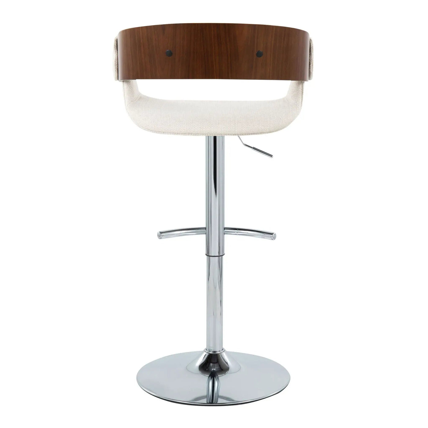Elisa - Mid Century Modern Adjustable Barstool With Swivel With Rounded T Footrest (Set of 2) by HouseOfZazla