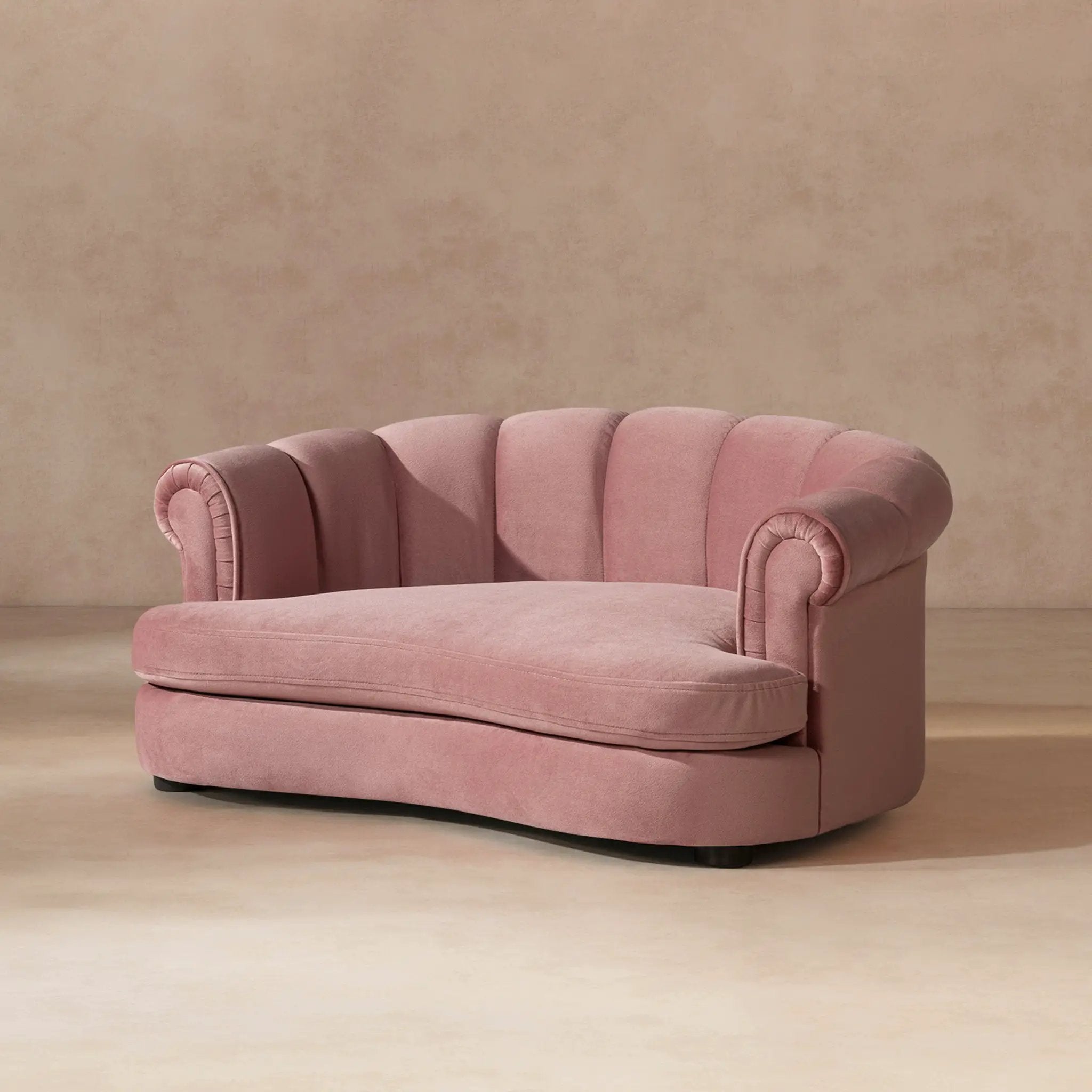 Halle 35.5" Rolled-Arm Dog Bed with Channel-Tufted Back by HouseOfZazla