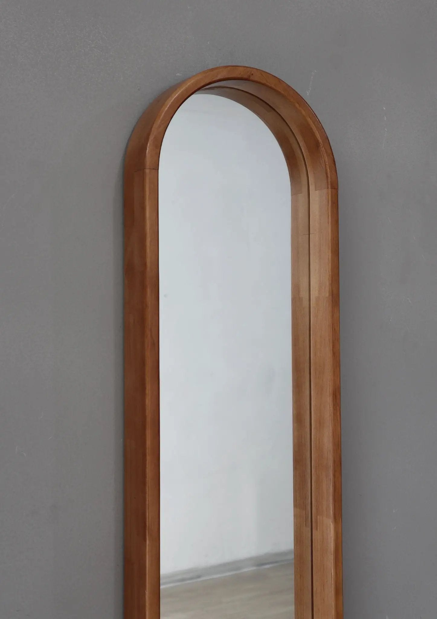 Decorative Rubber Frame Mirror With Elongated Oval Frame - Brown by Unique Piece Furniture