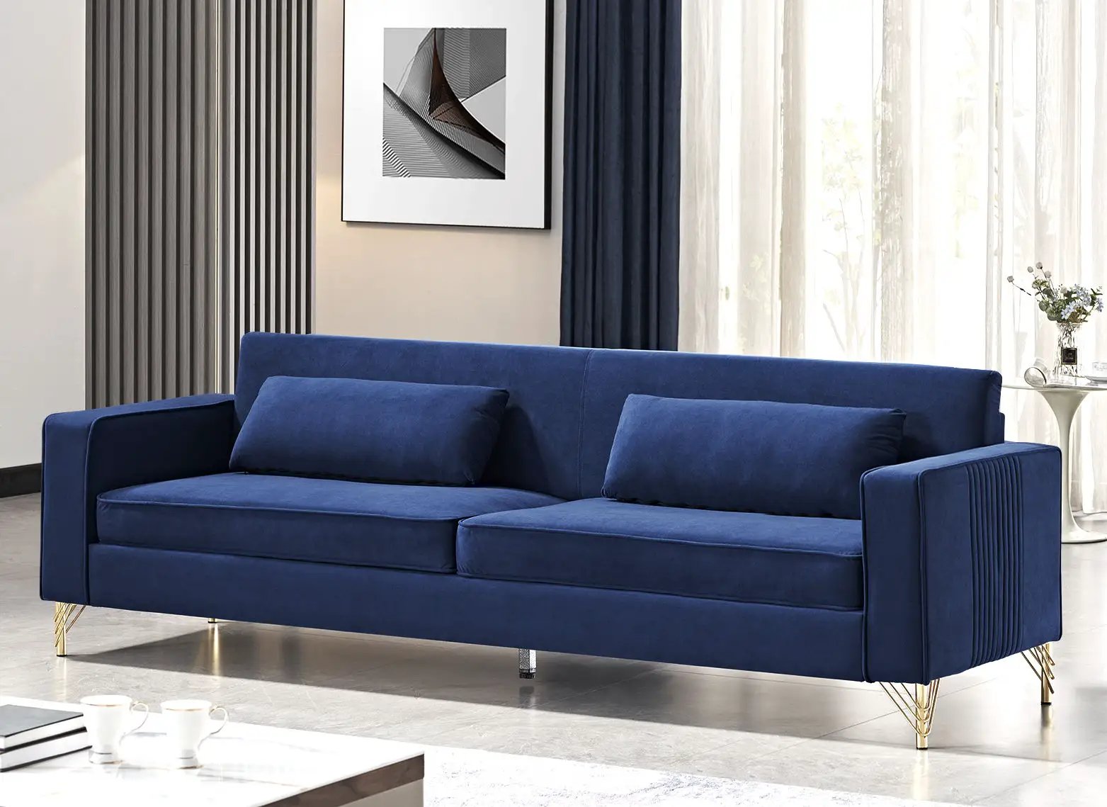Aesthetic 3 Seater Couch With Classic Modern Appeal And Luxurious Soft Comfort by HouseOfZazla