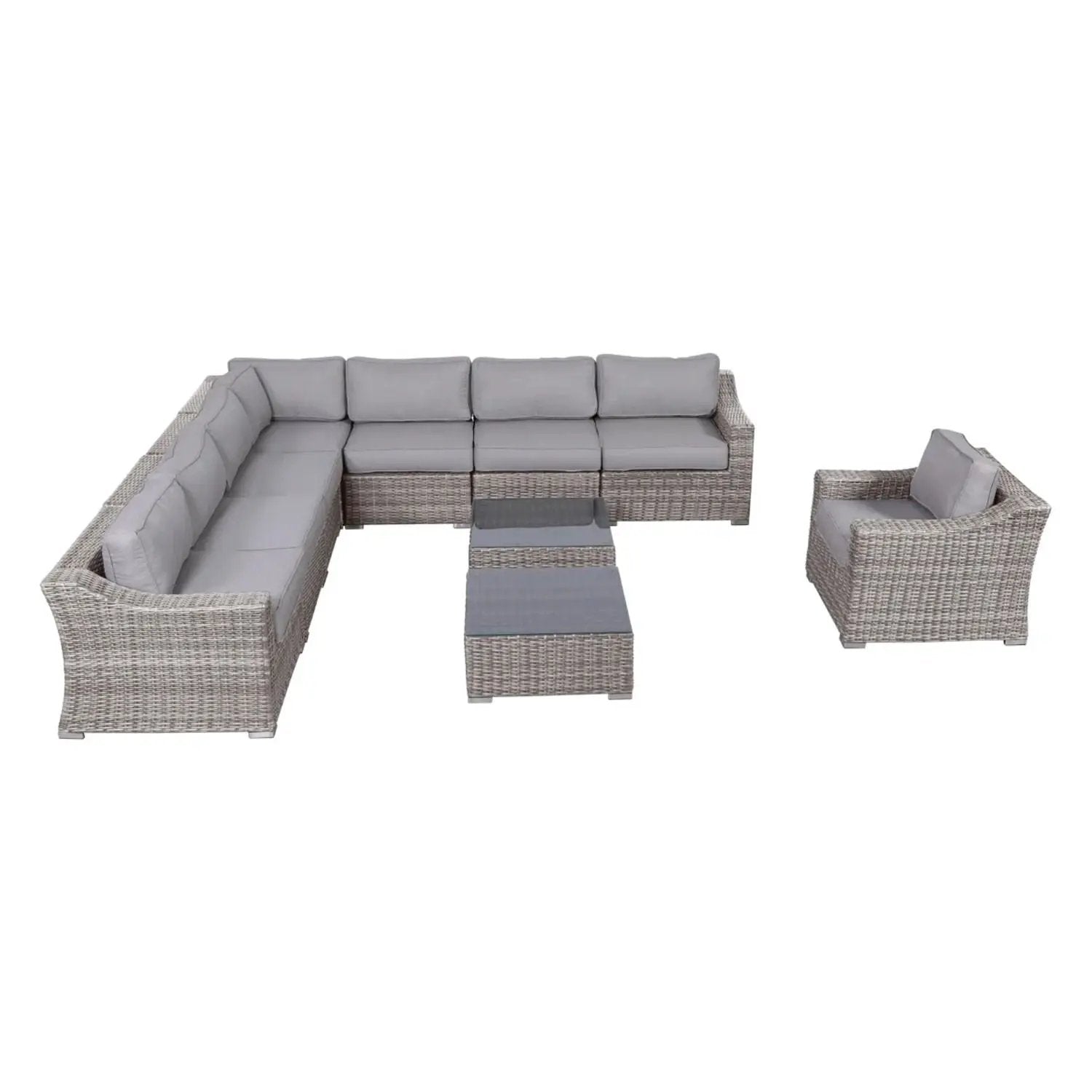 Outdoor Wicker Conversation Set With Cushions, All Weather by HouseOfZazla