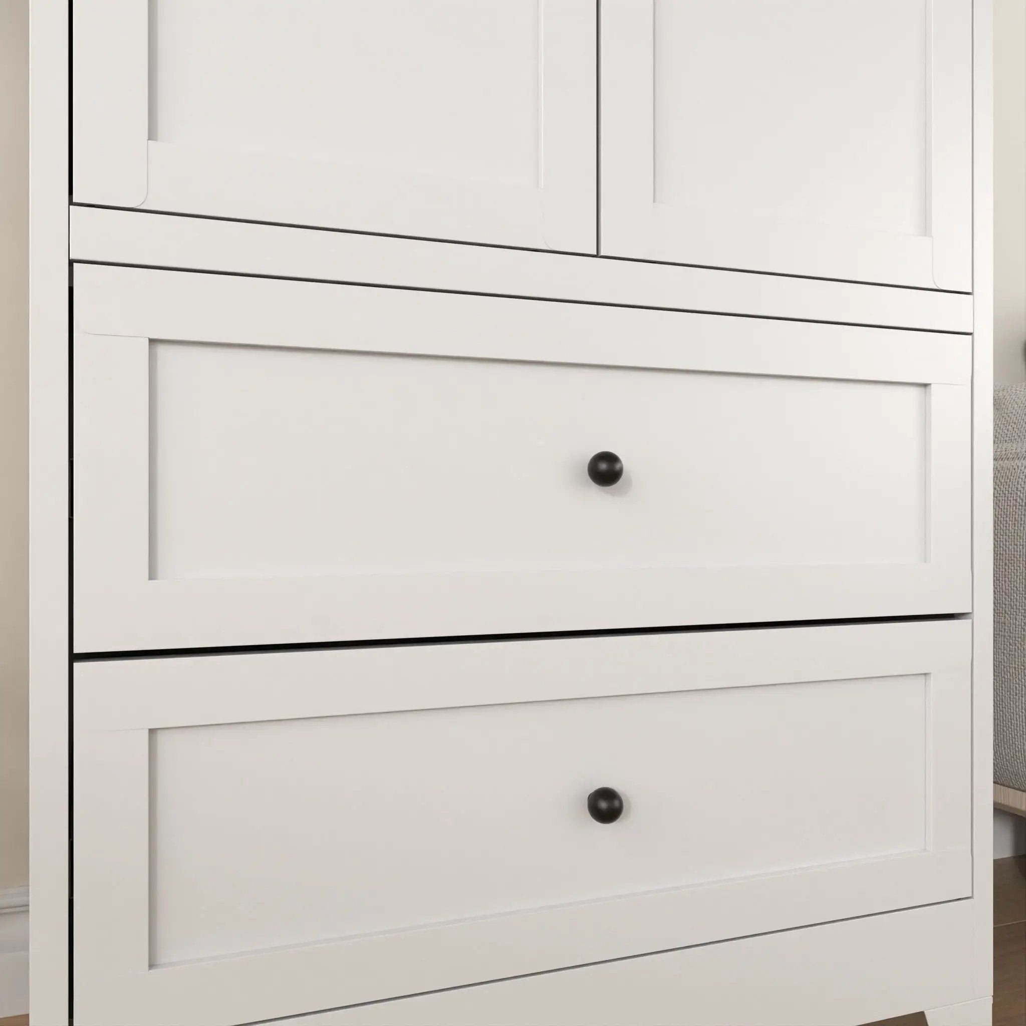 Pantry Cabinet With 2 Drawers, Freestanding Kitchen Storage Cabinet With Adjustable Shelves, Heavy-Duty Organizer For Spices, Dishware, Small Appliances - White by HouseOfZazla