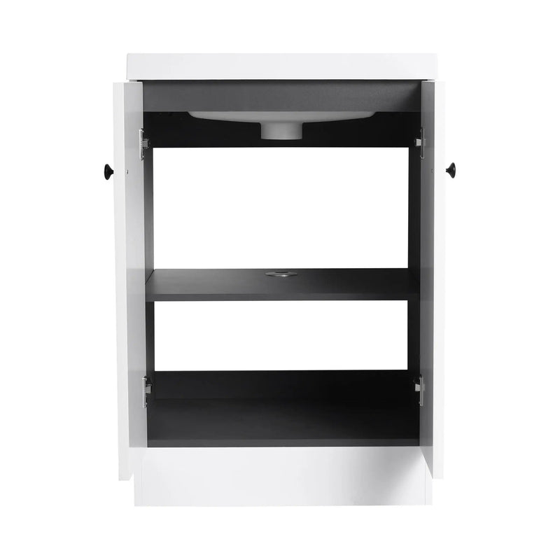 Contemporary Freestanding Bathroom Vanity With Resin Sink & Soft-Close Cabinet Doors by HouseOfZazla