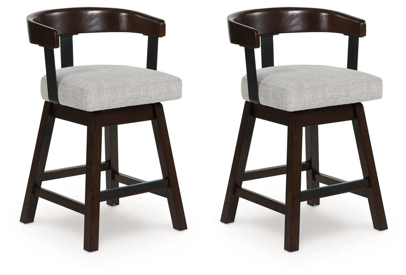 Haddigan - Upholstered Swivel Barstool (Set of 2) - Dark Brown by Unique Piece Furniture
