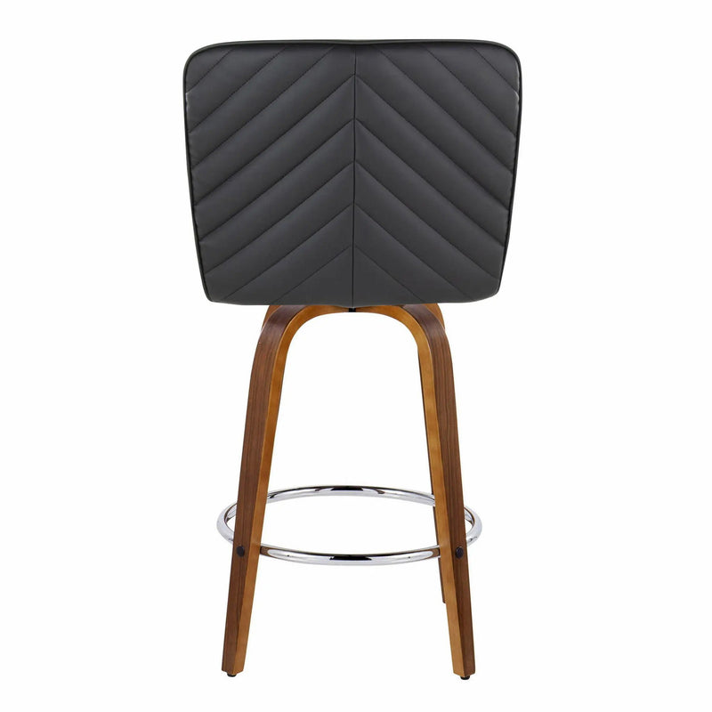 Henry - Contemporary Fixed Height Counter Stool With Swivel With Round Footrest (Set of 2) by HouseOfZazla