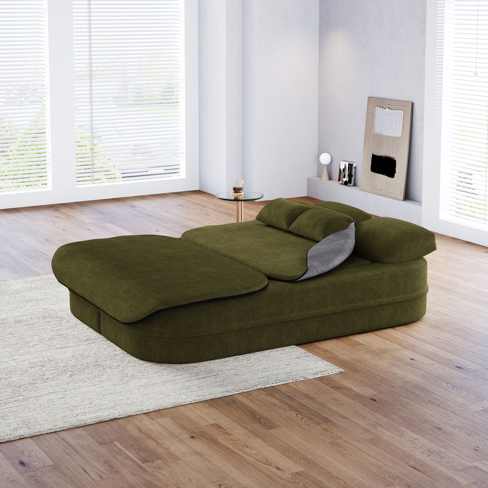 2 In 1 Foldable Sofa Bed With Multi Functional Blanket, Floor Lounge Sofa by HouseOfZazla