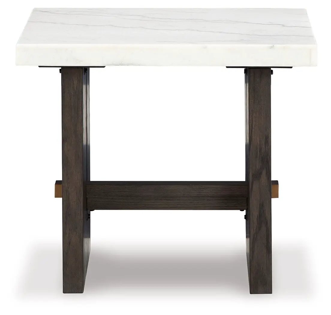 Burkhaus - Rectangular End Table - White / Dark Brown by Unique Piece Furniture