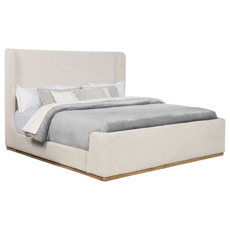 Nala Upholstered Eastern King Sleigh Bed Cream by Unique Piece Furniture