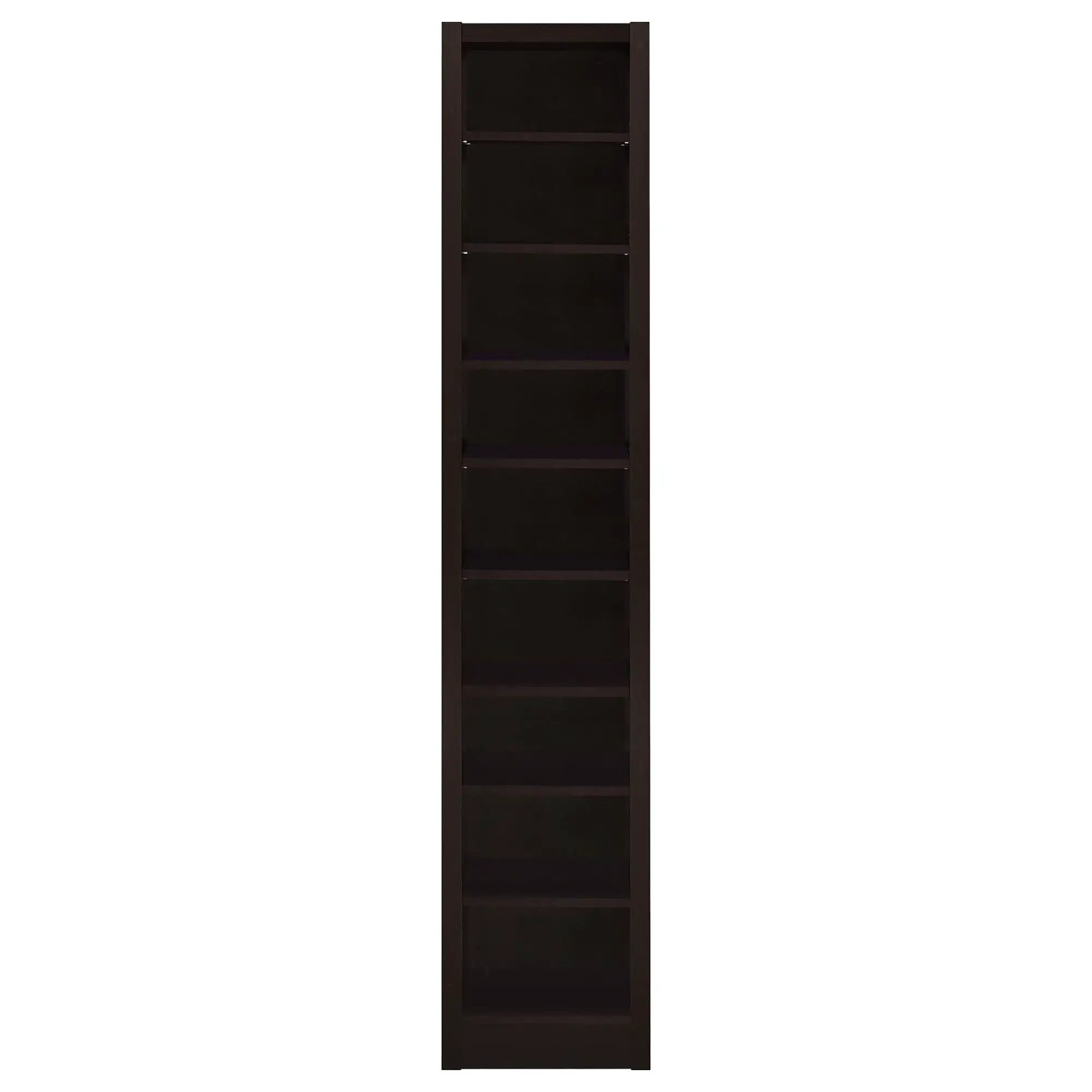 Rectangular Bookcase Tall Slim Storage With 9 Shelves - Brown