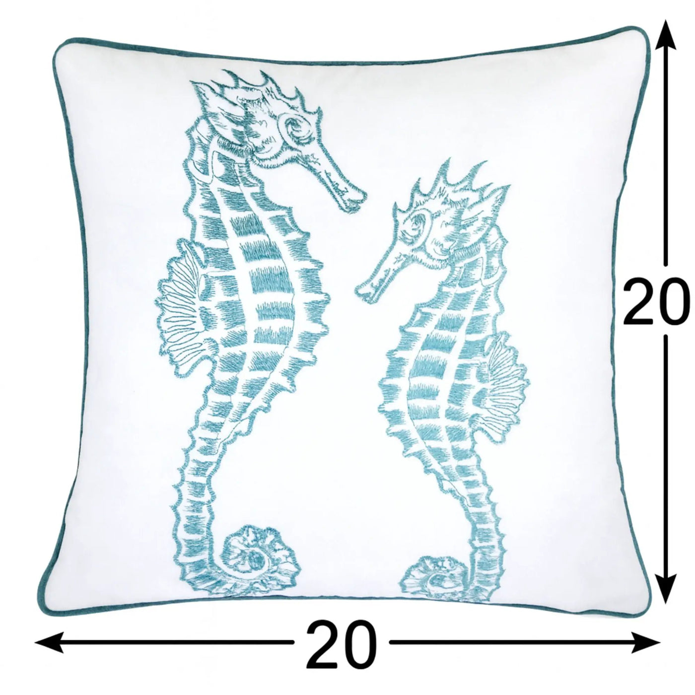 Seahorses Pillow Cover With Matching Back by Unique Piece Furniture