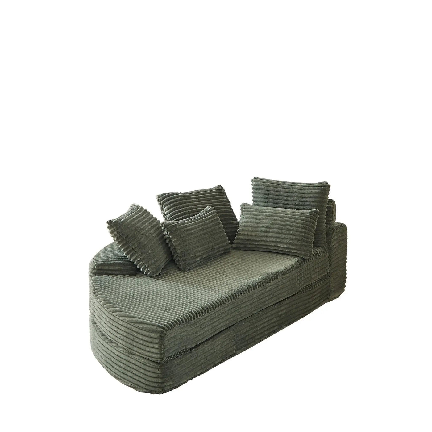 Semi Circular 2 In 1 Sofa Bed With Neck Pillow And Throw Pillows by HouseOfZazla