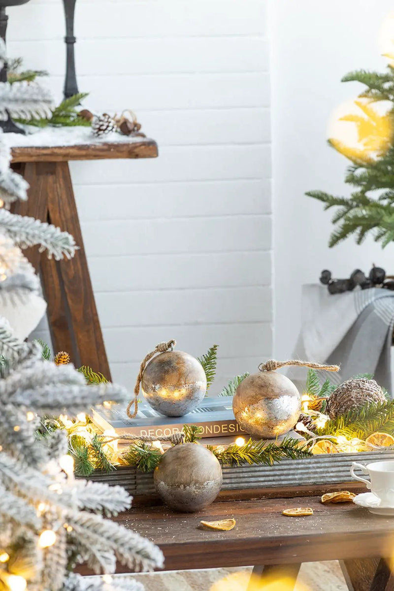 Christmas Ball Ornaments, Wood Decorative Hanging Ball Christmas Tree Ornaments For Holiday Party Decorations by Unique Piece Furniture