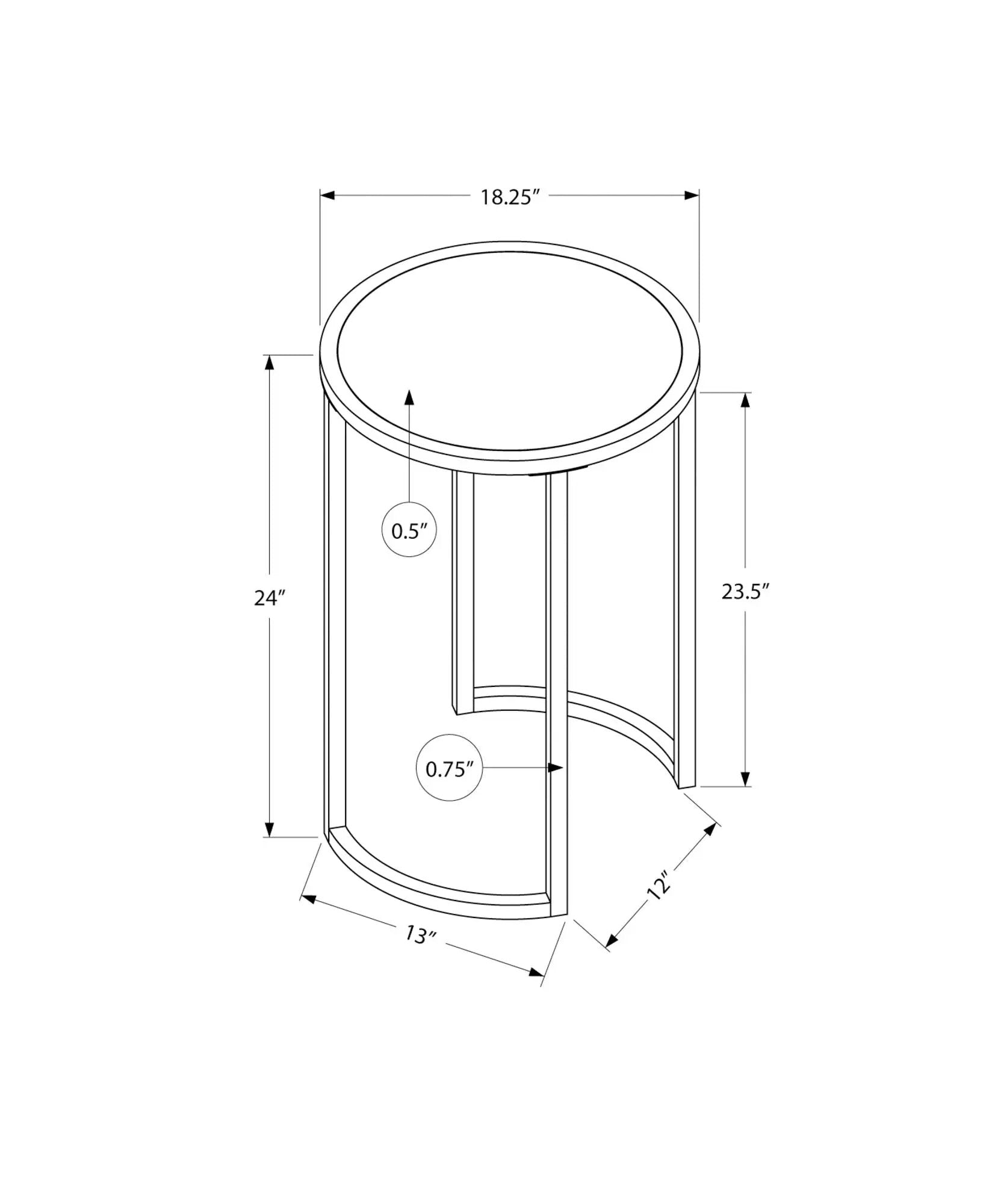 Round Accent Side Table, Contemporary & Modern by HouseOfZazla