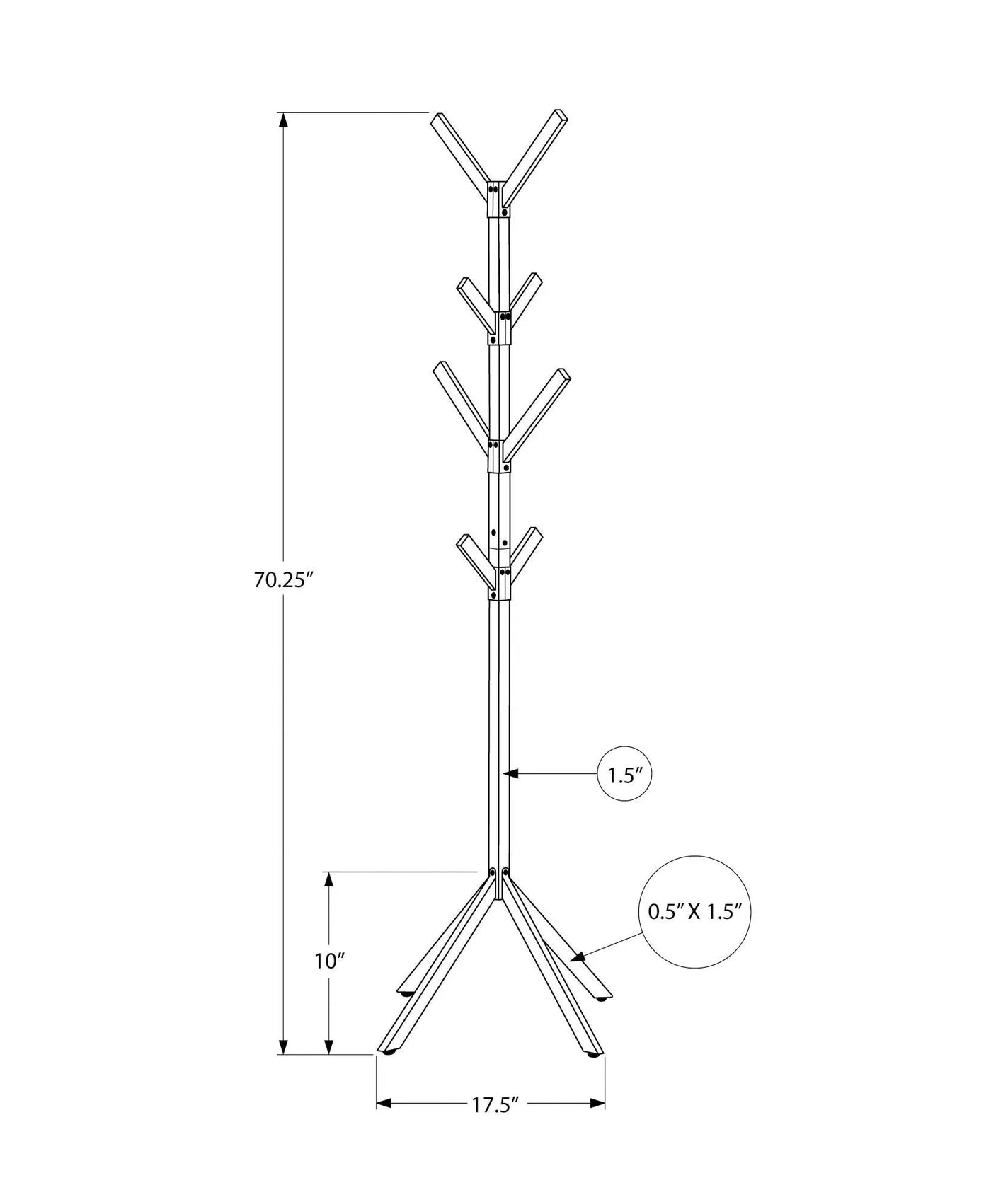 Coat Rack, Hall Tree, Free Standing, 8 Hooks, Entryway, Contemporary & Modern by Unique Piece Furniture
