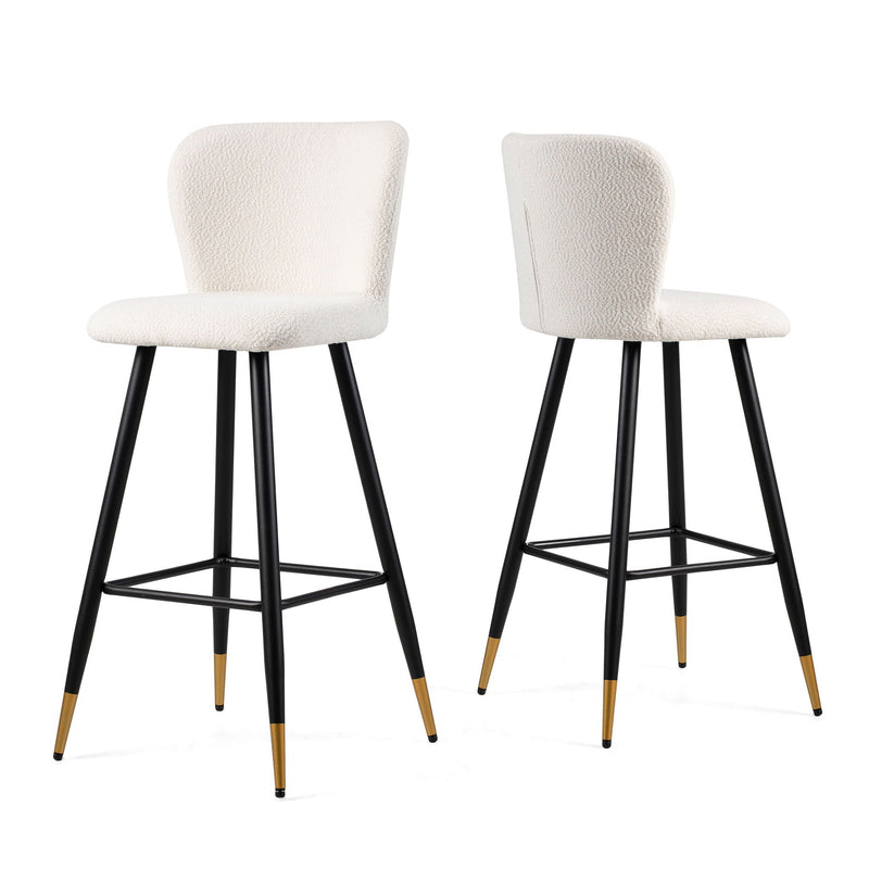 Modern Style Barstool, Tipped Ends, Suitable For Various Decoration Styles - White by HouseOfZazla