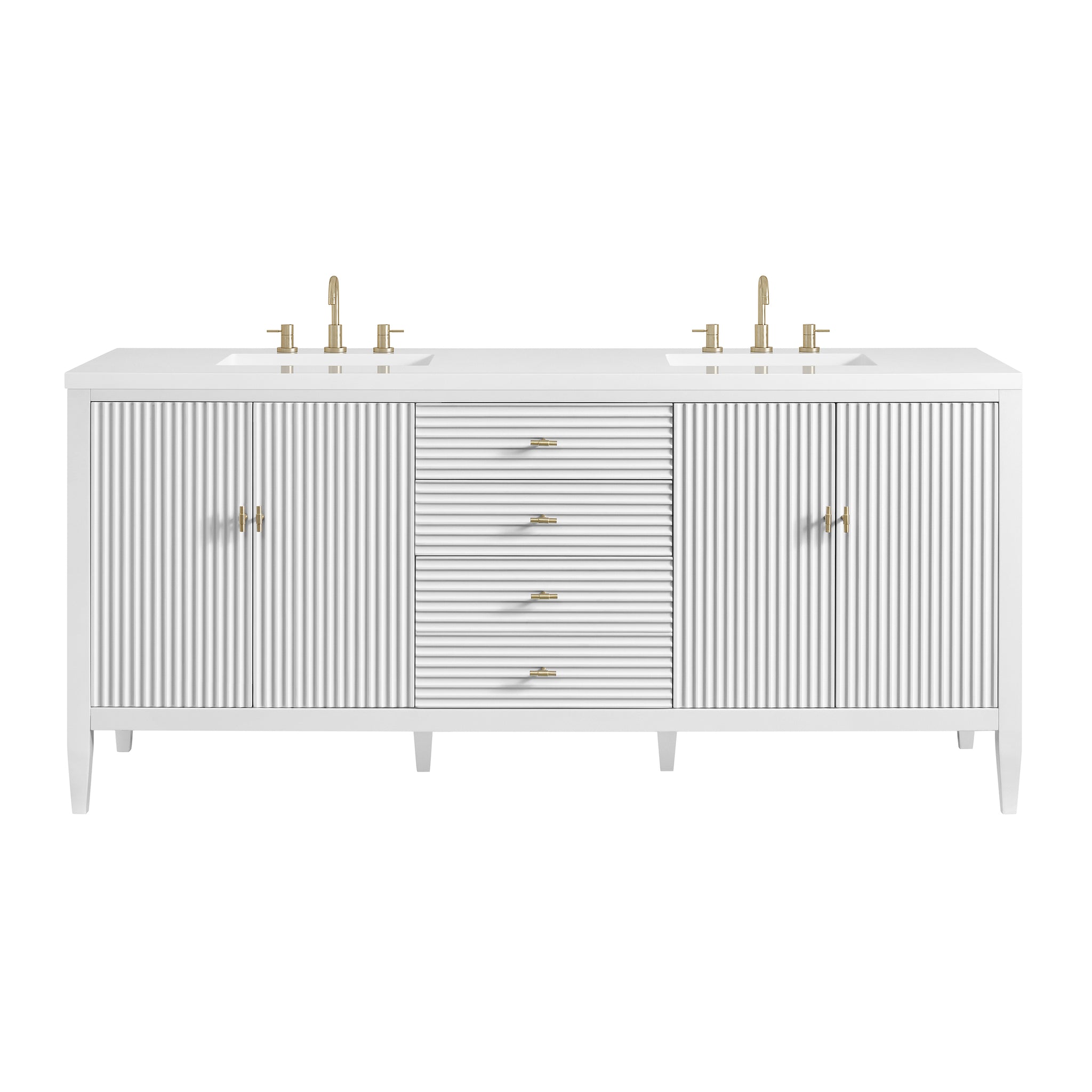 James Martin Myrrin 72" Double Bathroom Vanity, Bright White, view 37