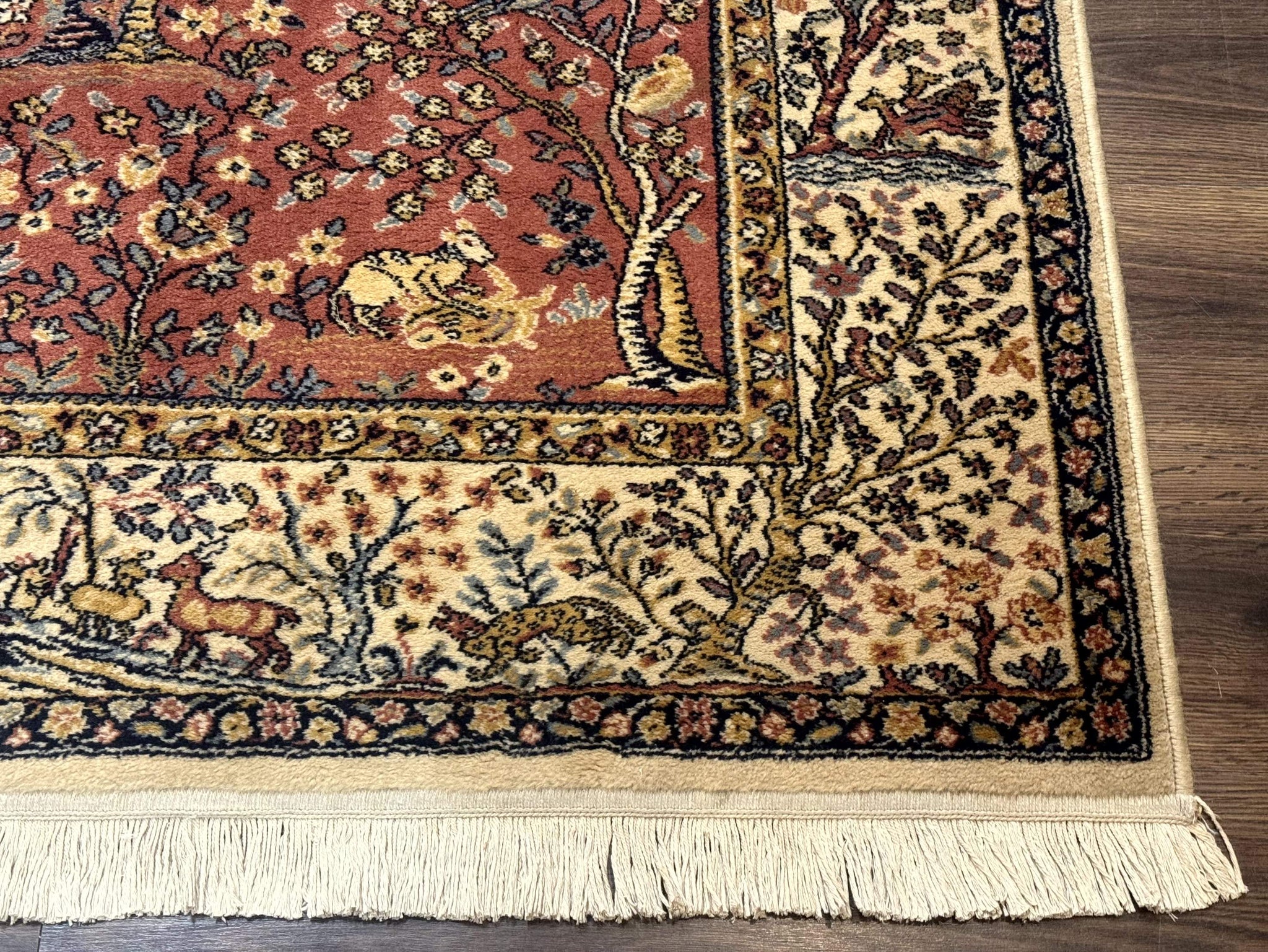 Persian Wool Rug 4x6, Tree of Life Animal Pictorials, Vintage, Power Loomed Ardakan Rug by Jewel Rugs