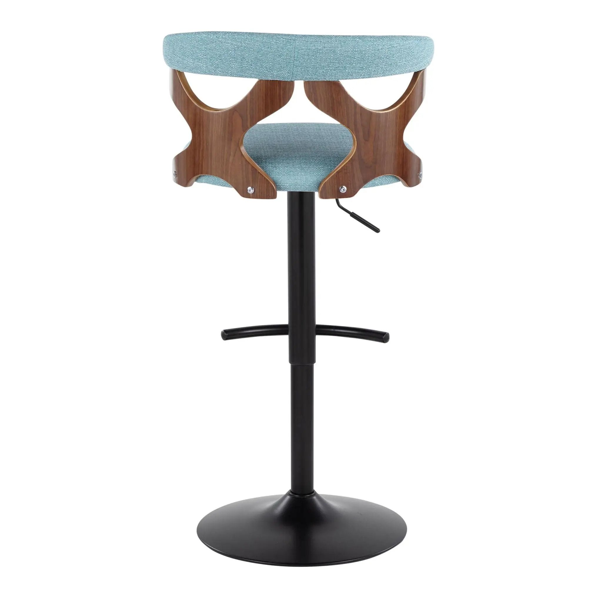 Gardenia - Contemporary Adjustable Barstool, Swivel With Rounded T Footrest (Set of 2) by HouseOfZazla