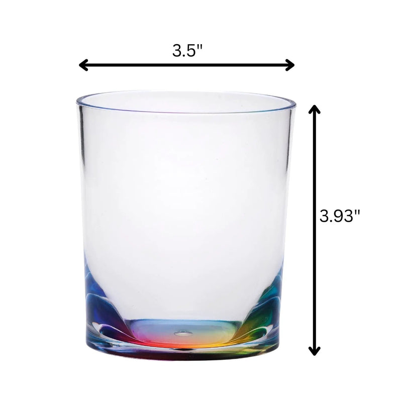 Halo - Oval Acrylic Glasses Drinking (Set of 4) Dof, Bpa Free Plastic Tumblers (12Oz) - Clear by HouseOfZazla
