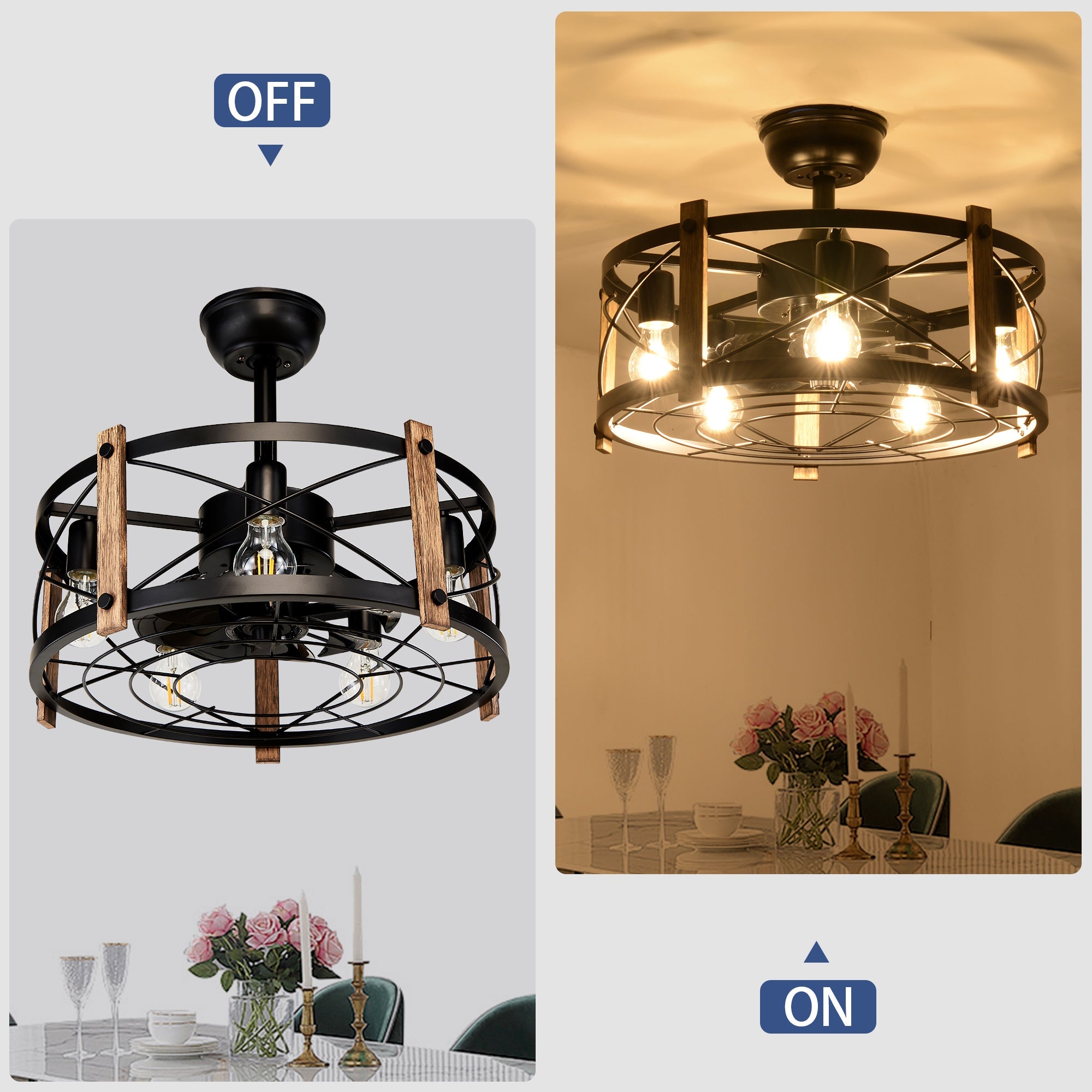 20'' Cage Ceiling Fan With Remote Control by HouseOfZazla
