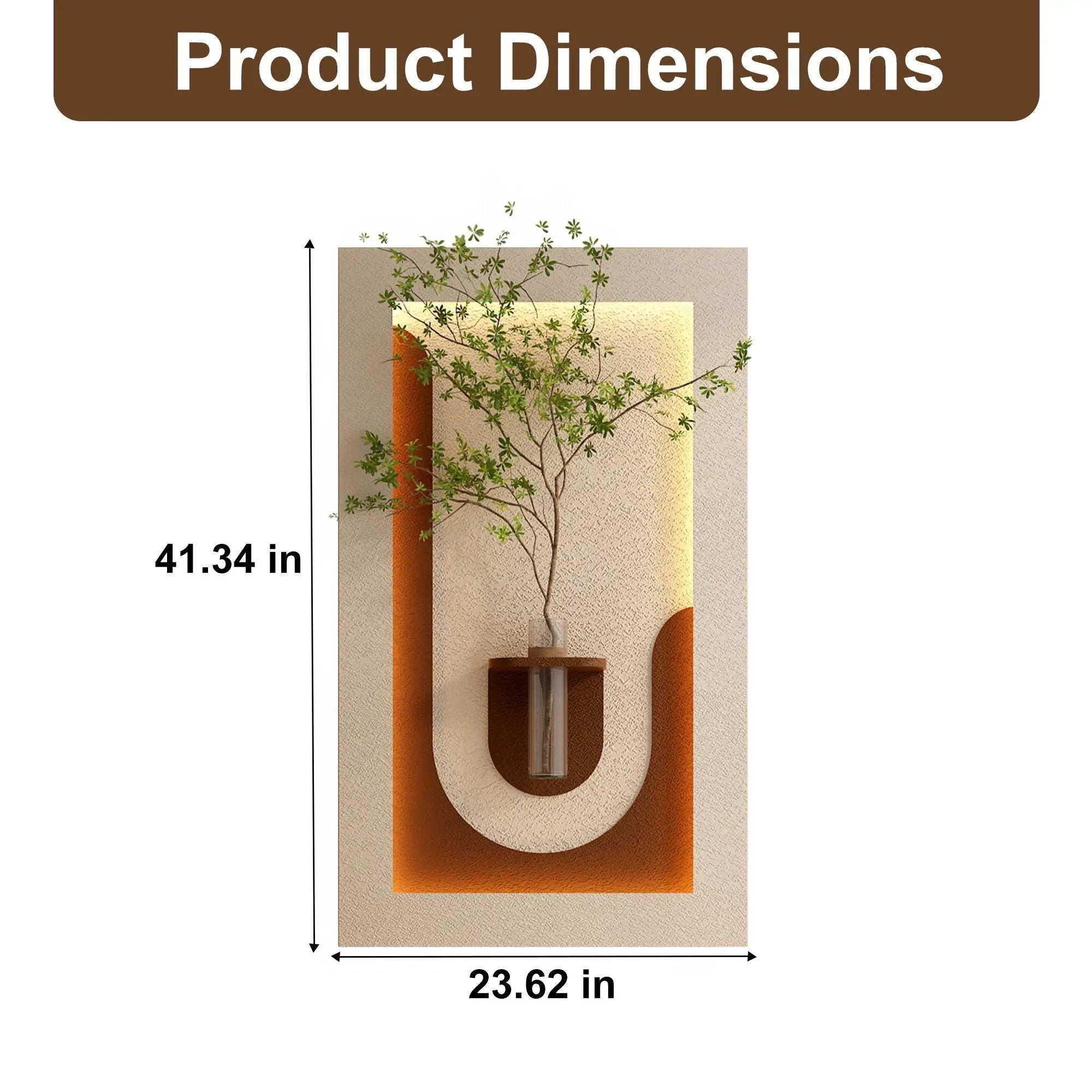 Adjustable 3 Color LED Sandstone Wall Decor with Simulated Plants, Vase & Rabbit Statue by HouseOfZazla