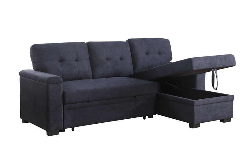 Lucca II - 84.5"W Reversible Sleeper Sectional Sofa with Storage Chaise by HouseOfZazla