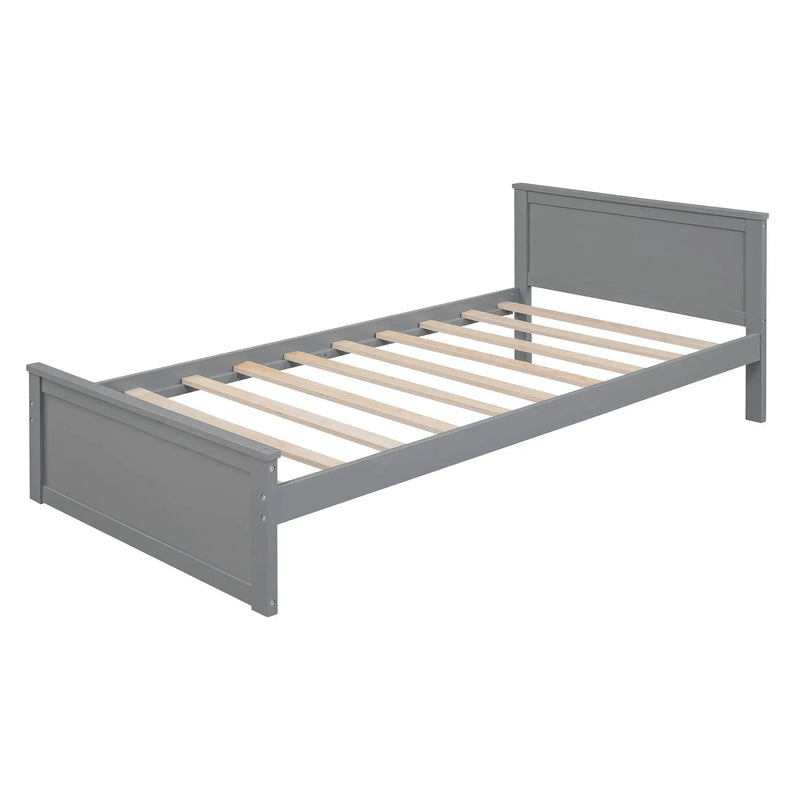 Loft Bed With A Twin Size Standalone Bed, Shelves, Desk, And Wardrobe