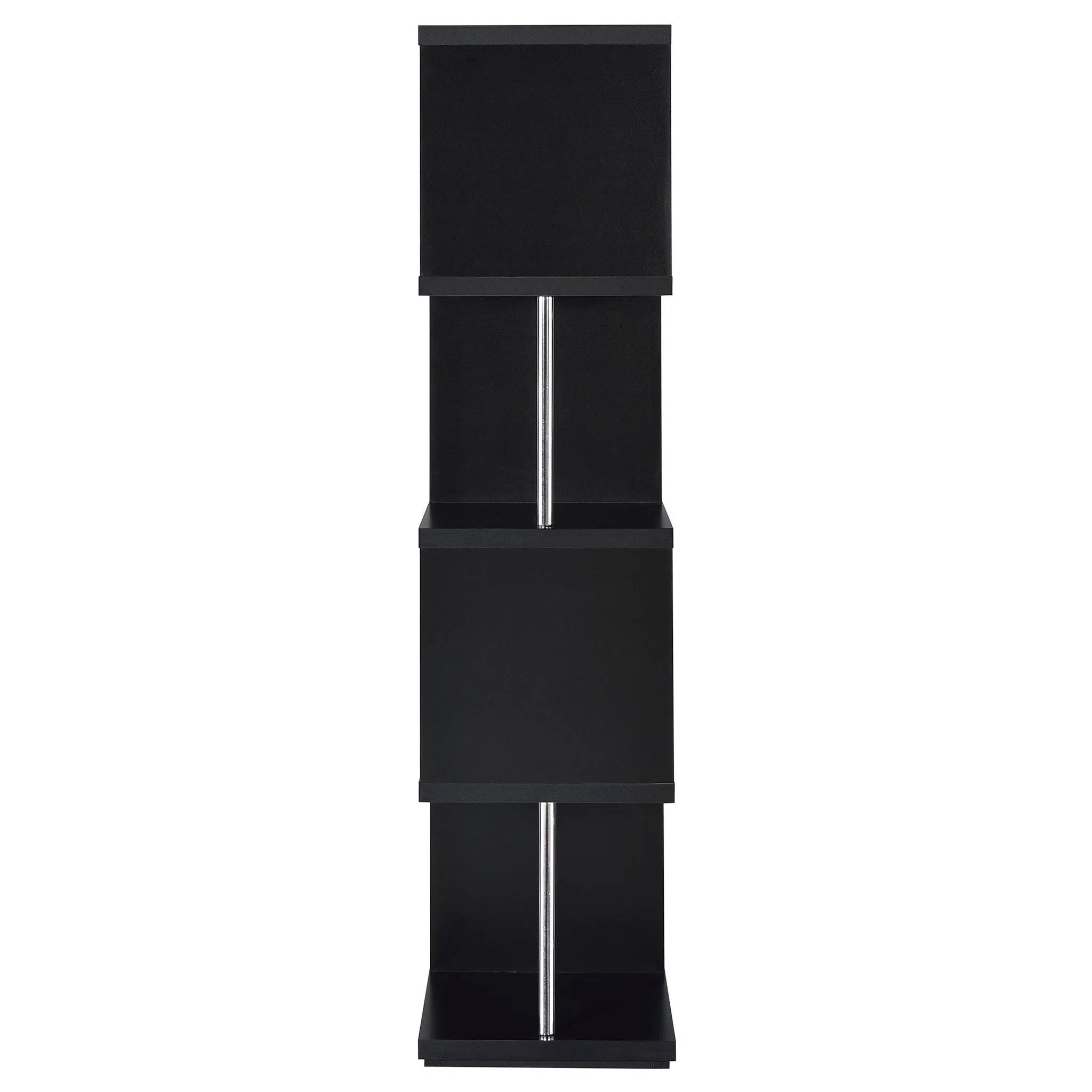 Baxter 67-inch 4-shelf Bookshelf Black and Chrome by Unique Piece Furniture