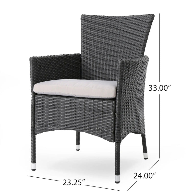 Dimensional Outdoor Dining Chair With Cushion Seat And Iron Frame (Set of 2) by HouseOfZazla