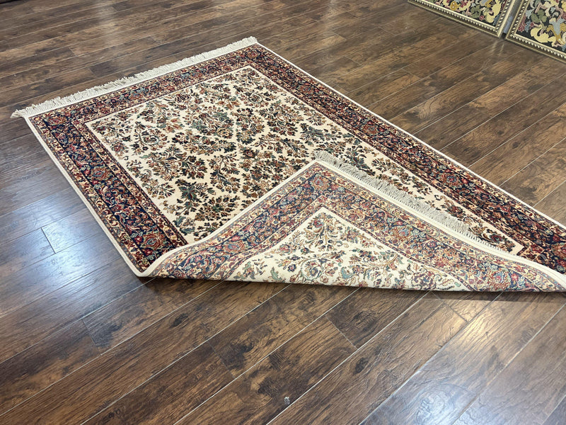 Karastan Rug 5.9 x 9, Ivory Sarouk #760, Wool Vintage Original Collection 700 Series by Jewel Rugs