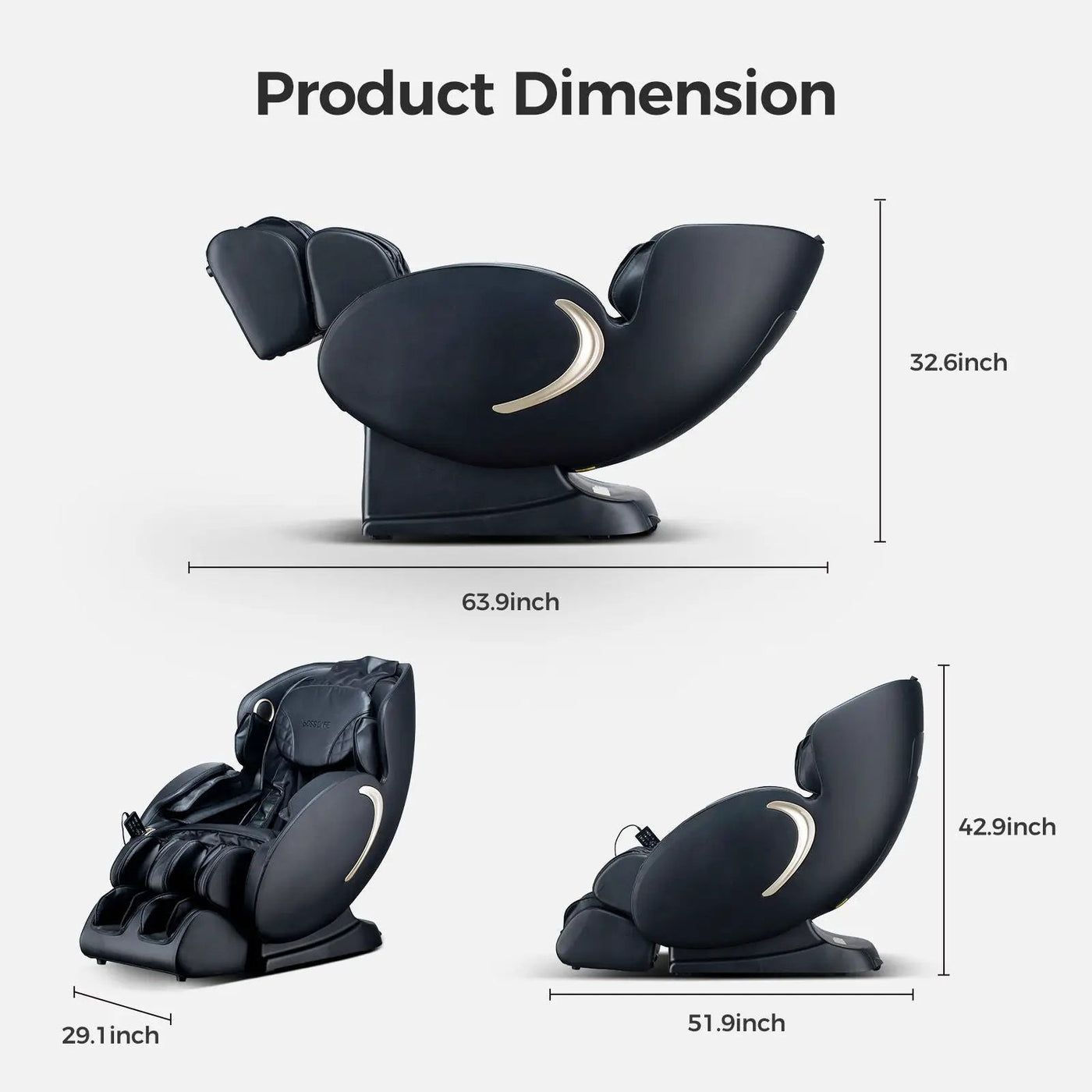Bosscare - 3D Zero Gravity Massage Chair, Full Body Shiatsu Recliner With App by HouseOfZazla