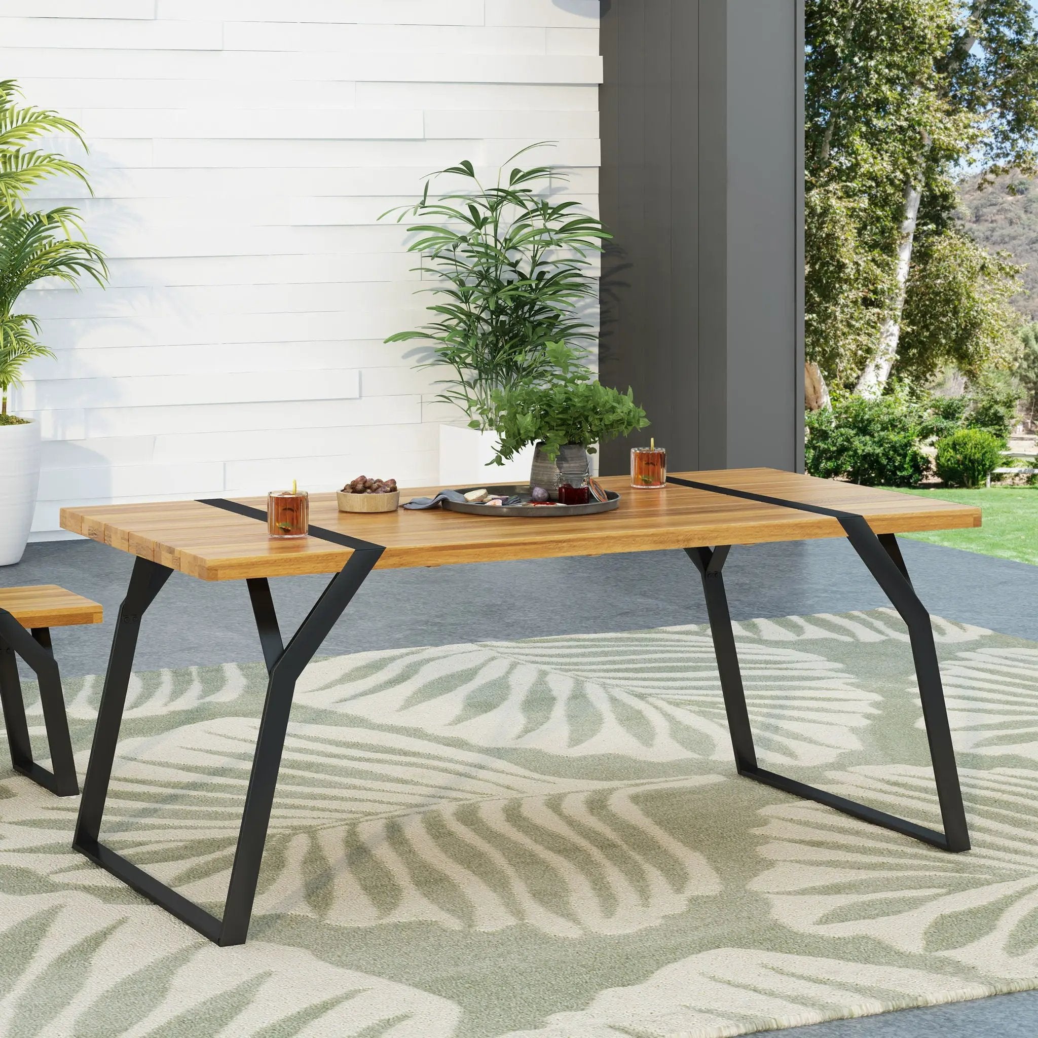 Zora Dining Table Industrial & Iron Table - Black by HouseOfZazla