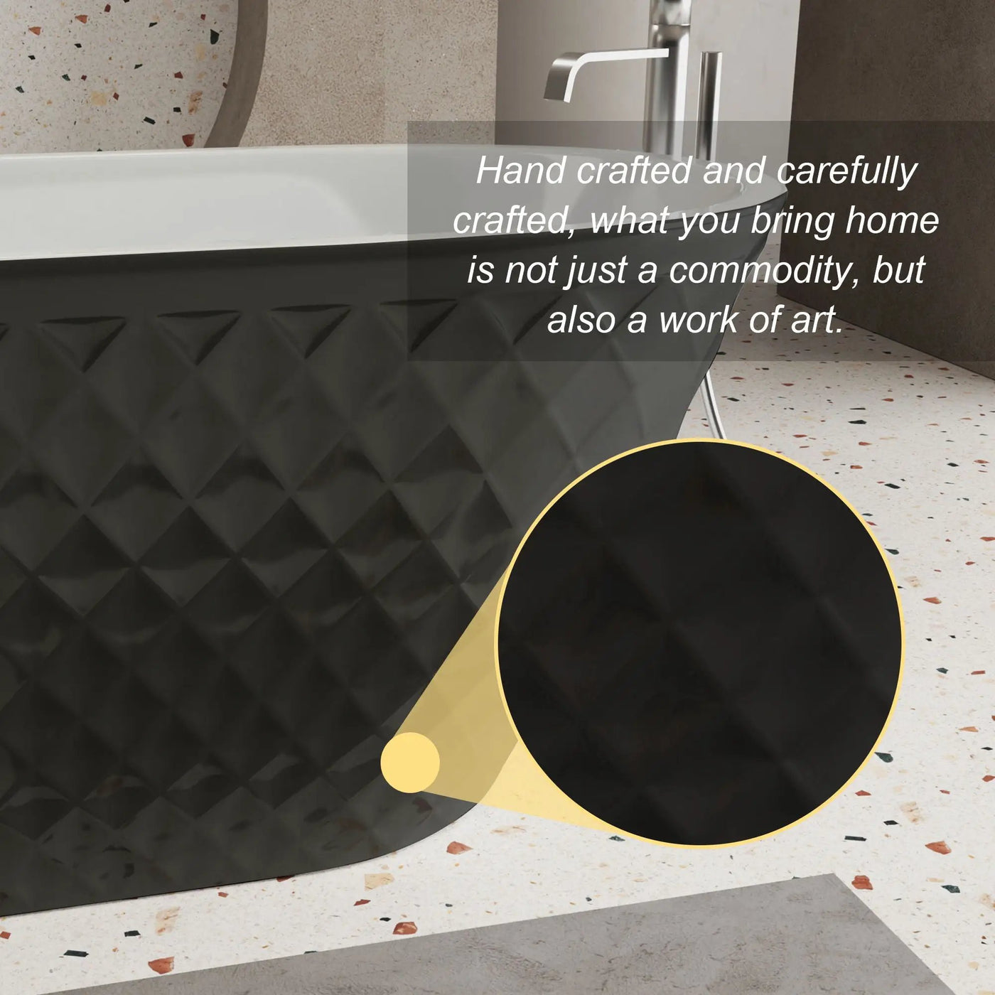 Freestanding Bathtub With Diamond Pattern Design by HouseOfZazla