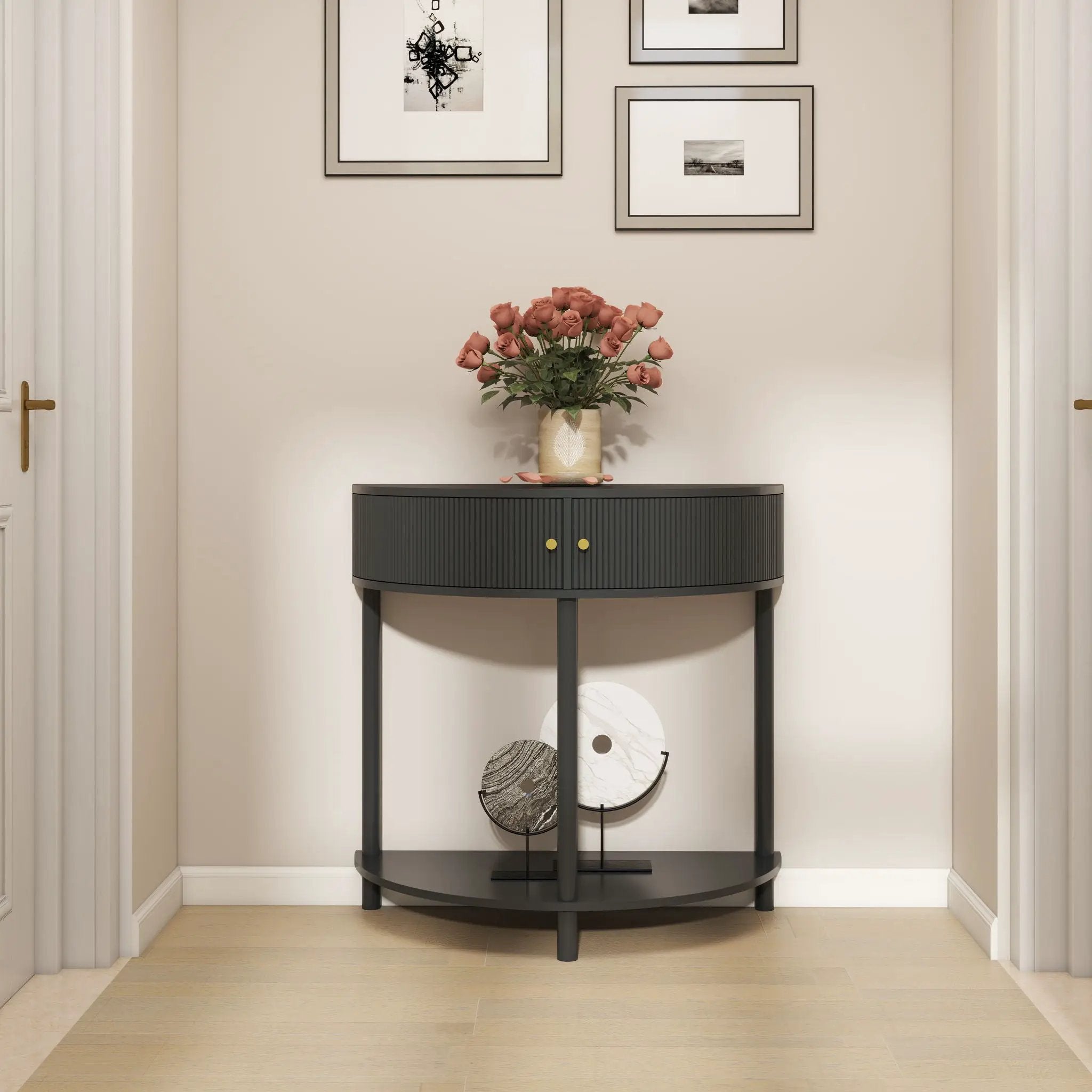 Demi Lune - Console Table With 2 Storage Drawers by Unique Piece Furniture