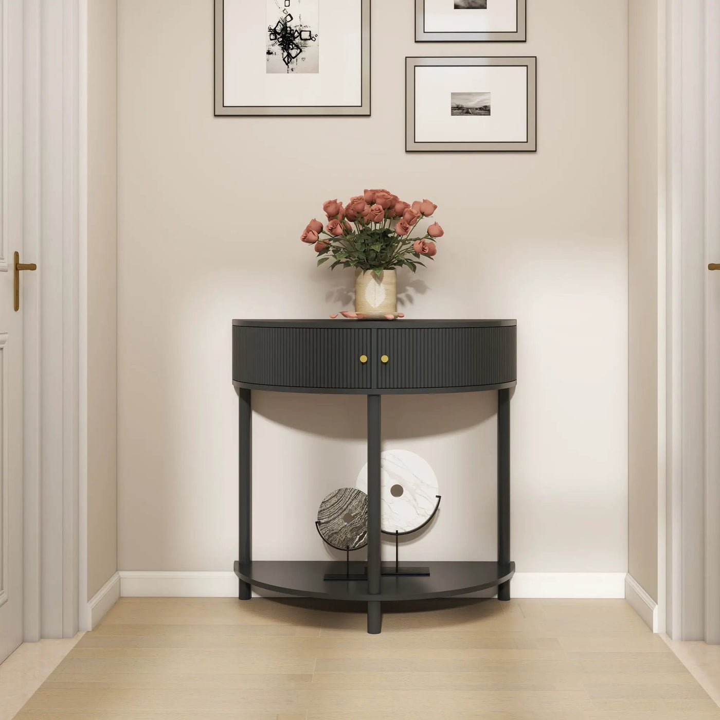 Demi Lune - Console Table With 2 Storage Drawers by Unique Piece Furniture