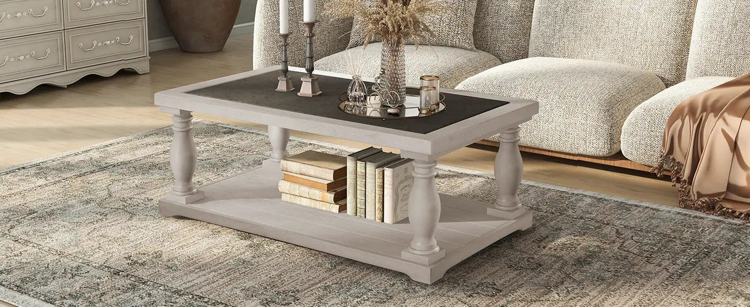 Vibe Haus Farmhouse Rectangular Coffee Table by HouseOfZazla