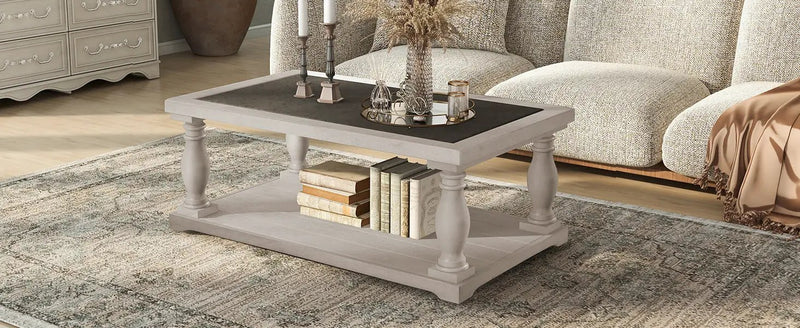 Vibe Haus Farmhouse Rectangular Coffee Table by HouseOfZazla