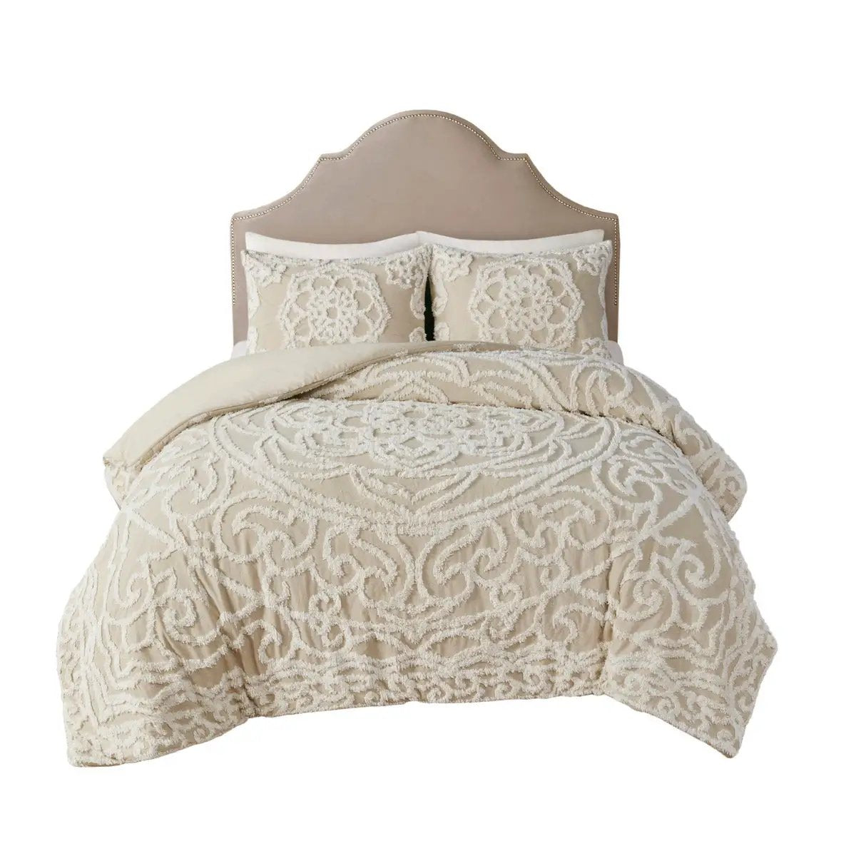 King/Cal King 3 Piece Tufted Cotton Duvet Cover Set by HouseOfZazla