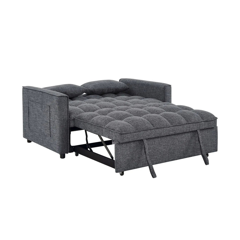 Sienna - Tufted Convertible Sleeper Sofa With Chaise - Gray by Unique Piece Furniture