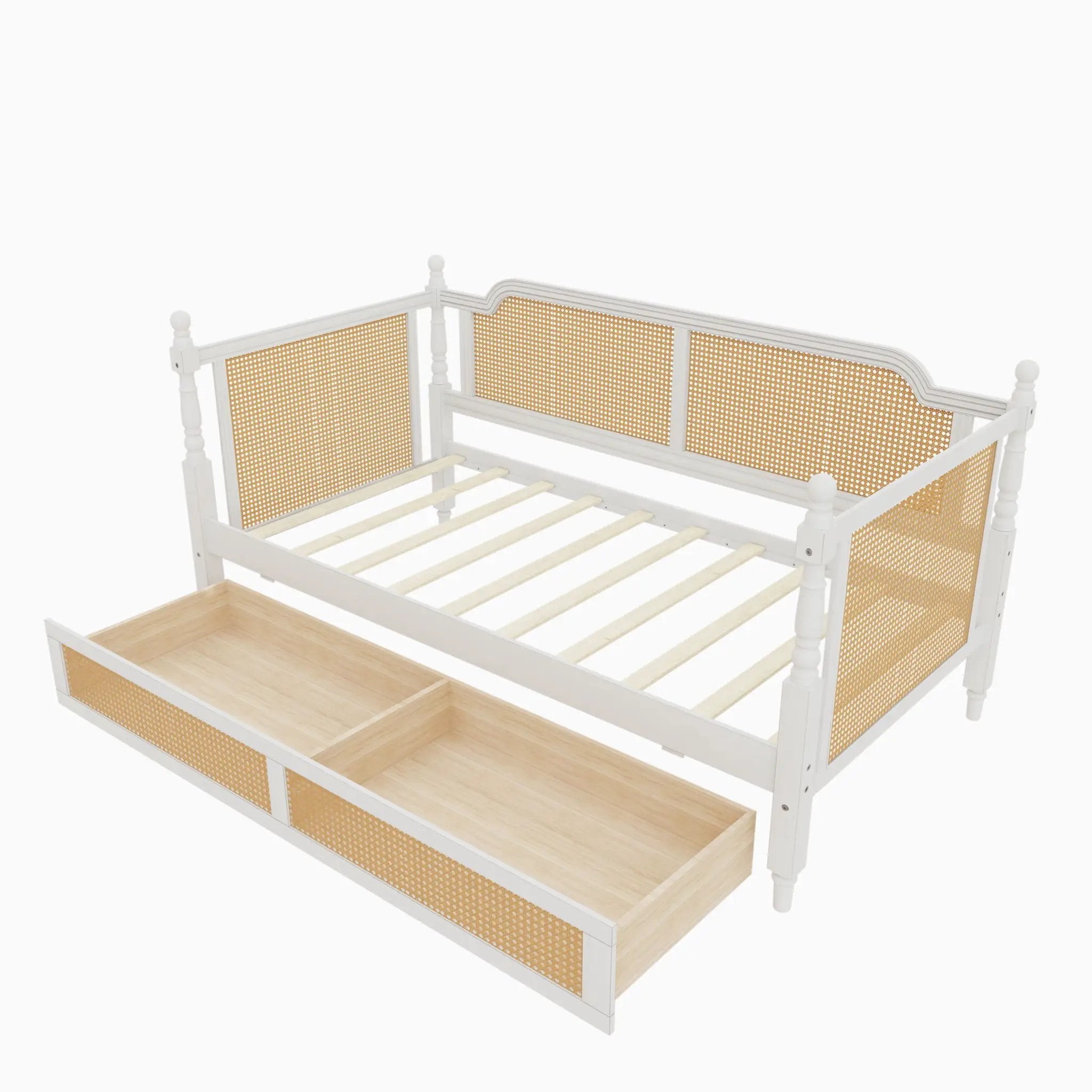 Traditional Style Rattan Daybed, No Box Spring Needed by Unique Piece Furniture