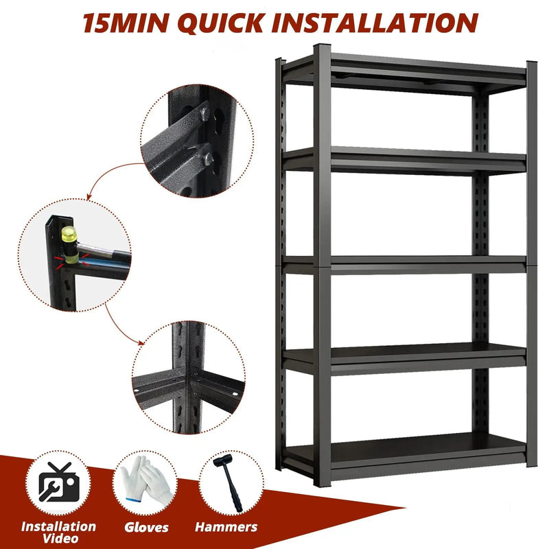 5 Tier Heavy Duty Shelving Unit Adjustable Shelving Units by HouseOfZazla