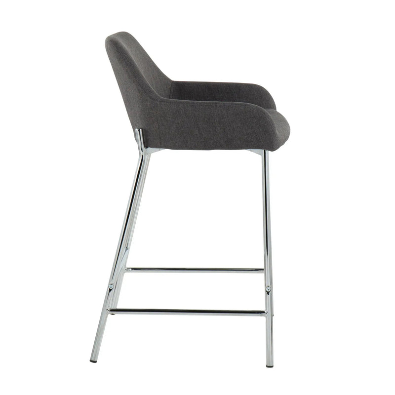 Daniella - Contemporary Fixed Height Counter Stool With Metal Legs (Set of 2) by HouseOfZazla