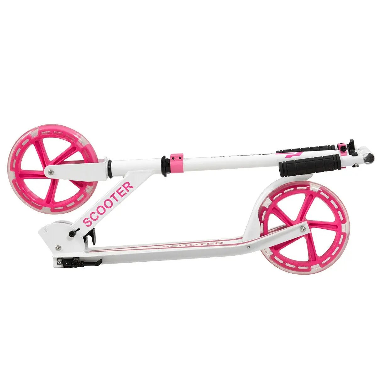 Portable Folding Sports Kick Scooter with LED Wheels-Pink by DirectDeals