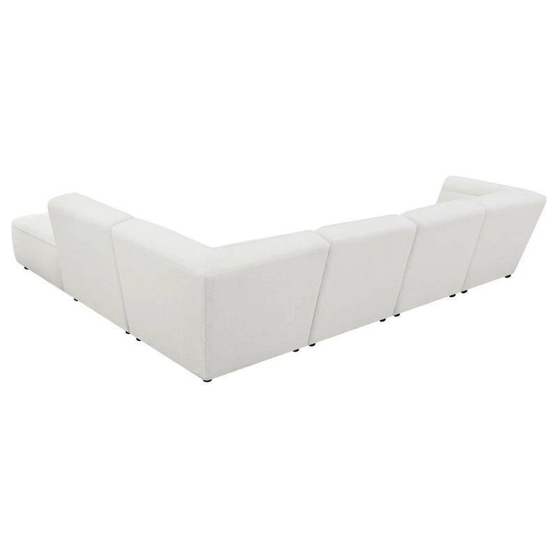 Nevve - 6 Piece Upholstered Tufted Sectional - Ivory by HouseOfZazla