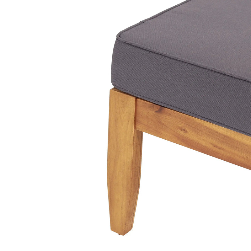 Bianca - Outdoor 3 Seater Sofa Chat Set With Ottoman - Teak by HouseOfZazla