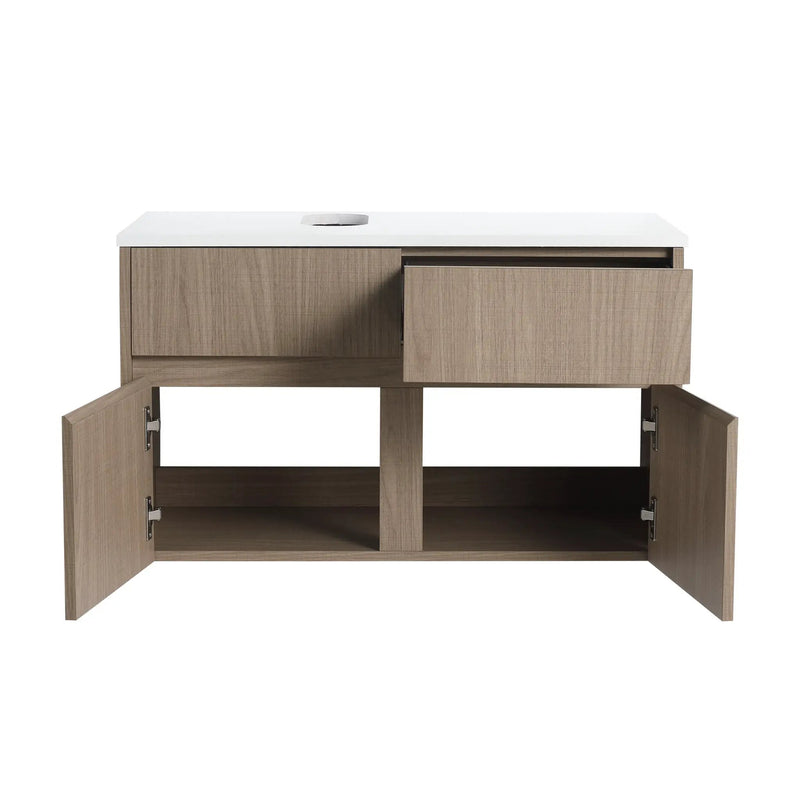 32-Inch Wall-Mounted Bathroom Vanity with Soft Close Doors and Drawer by HouseOfZazla