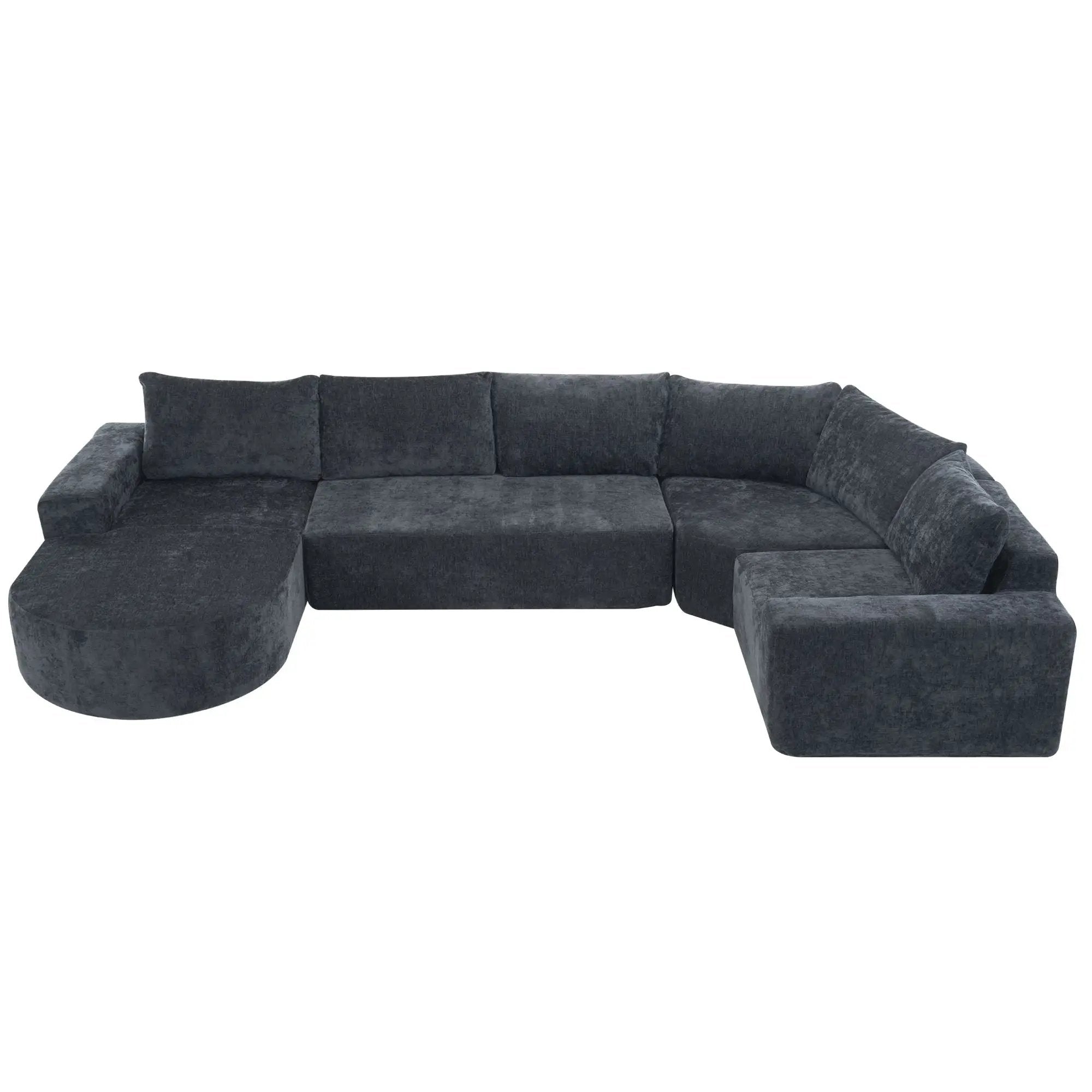 Modular Cloud Sectional Sofa Set, U-Shaped Upholstered Couch With Deep Seat by HouseOfZazla