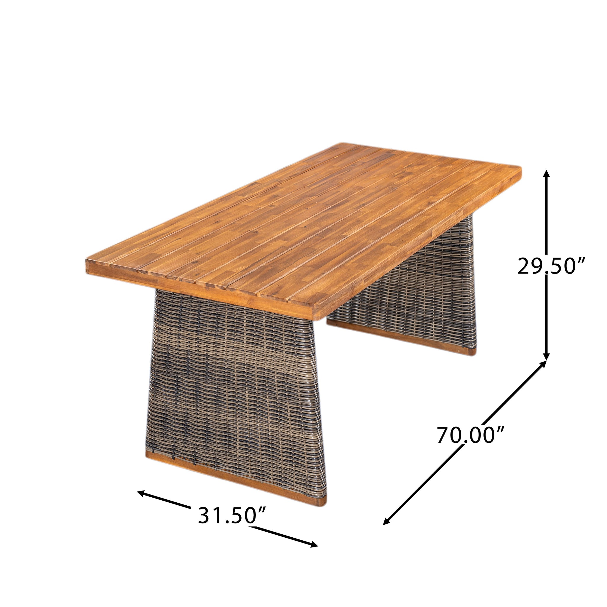 Outdoor Acacia Wood Dining Table with Teak Finish by HouseOfZazla
